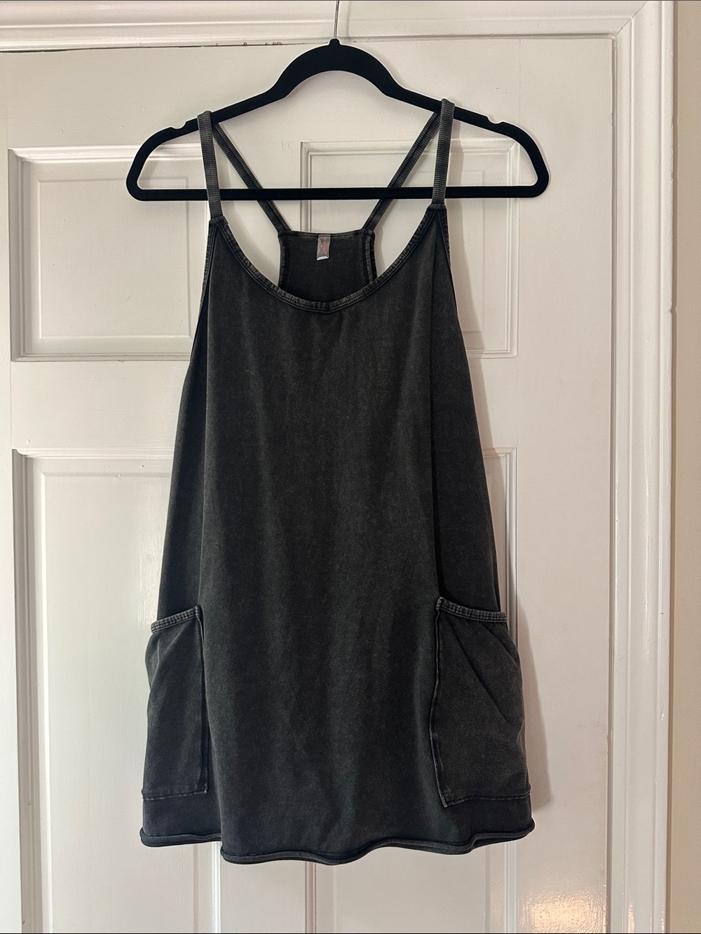 Fp movement by free people Washed Charcoal Double-Strap Pocket Tank